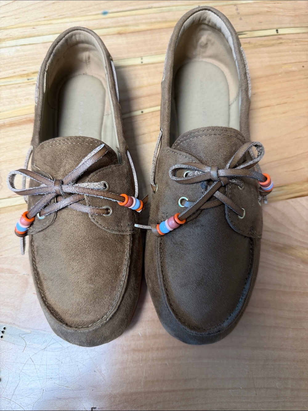 American Eagle Brown Suede Moccasin Loafers - Size 8, read notes